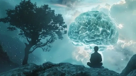 Mindfulness and calm focus with AI-assisted lifestyle visuals, representing OHSC’s Mindfulness in the AI Age short course.